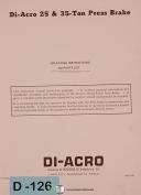Di-Acro-Diacro Strippit 25 Ton and 35 Ton, Press Brake, 53 Page, Service Manual 1988-25 Ton-35 Ton-04